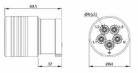 PJP ADAFM-TETRA16 Adapter Dimensions